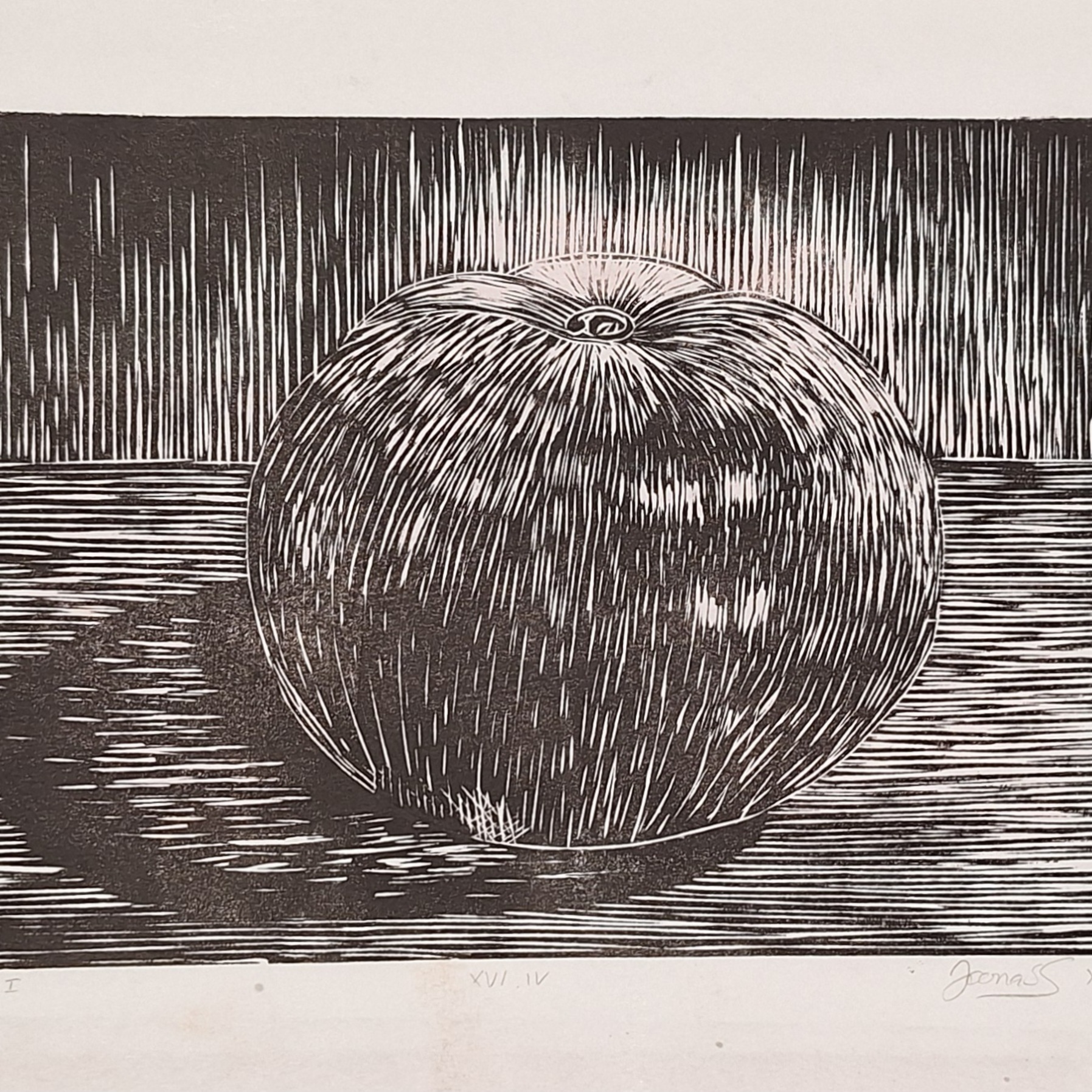 In shadow, 2023, linoleikkauspainanta paperille, 16x25cm