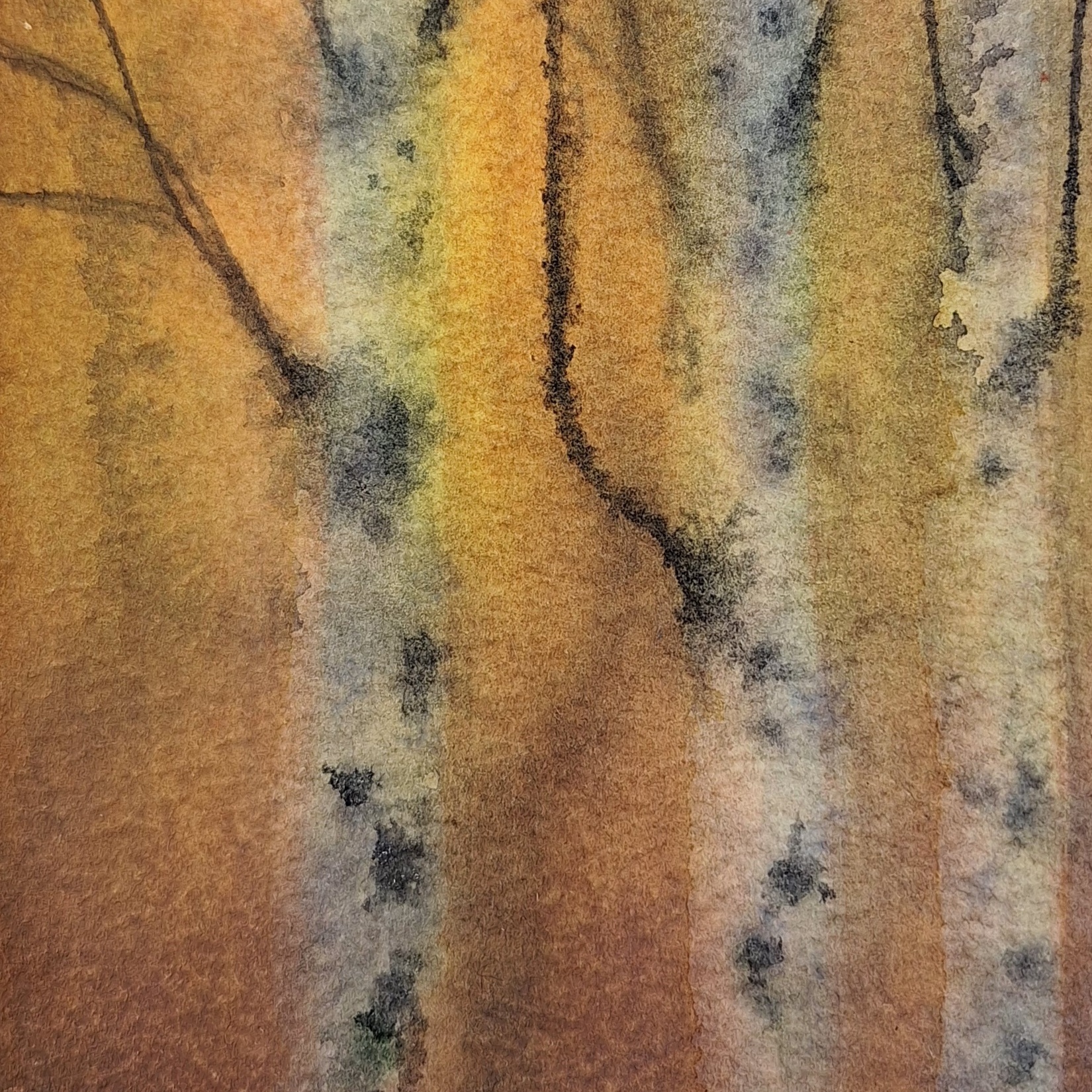 Red dark moment, water colour, 16x10cm