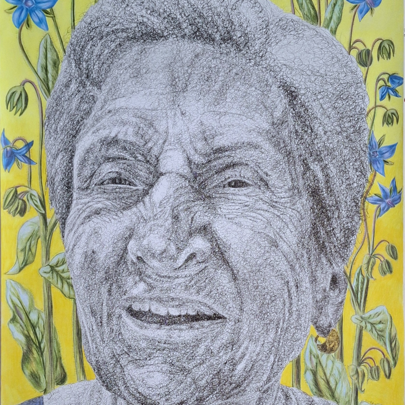 Before Everything is Eaten Up 104x72cm, ink and coloured pencils on paper.