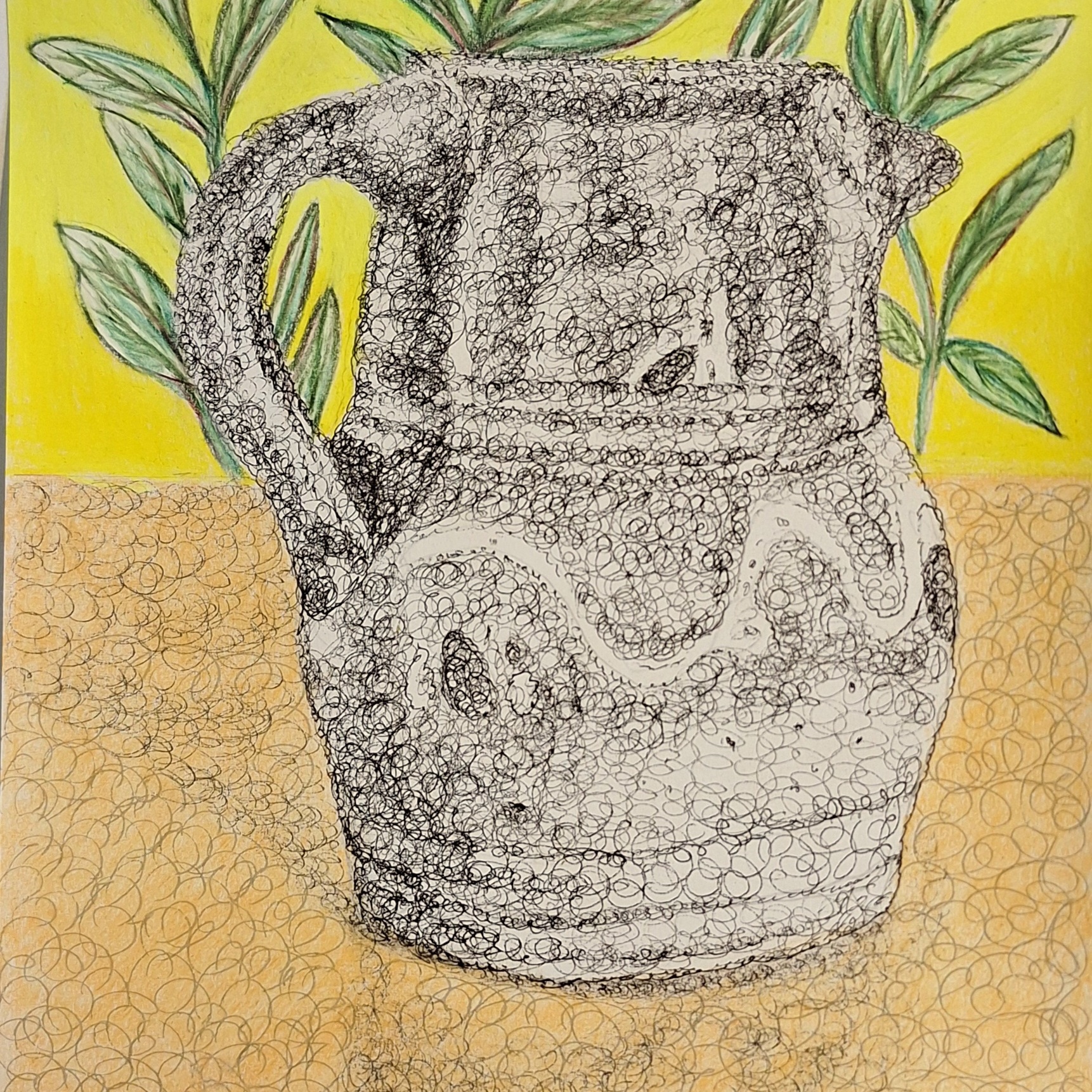 Rosemary water for the thirsty, Ink and Colored Pencils, 31x22cm