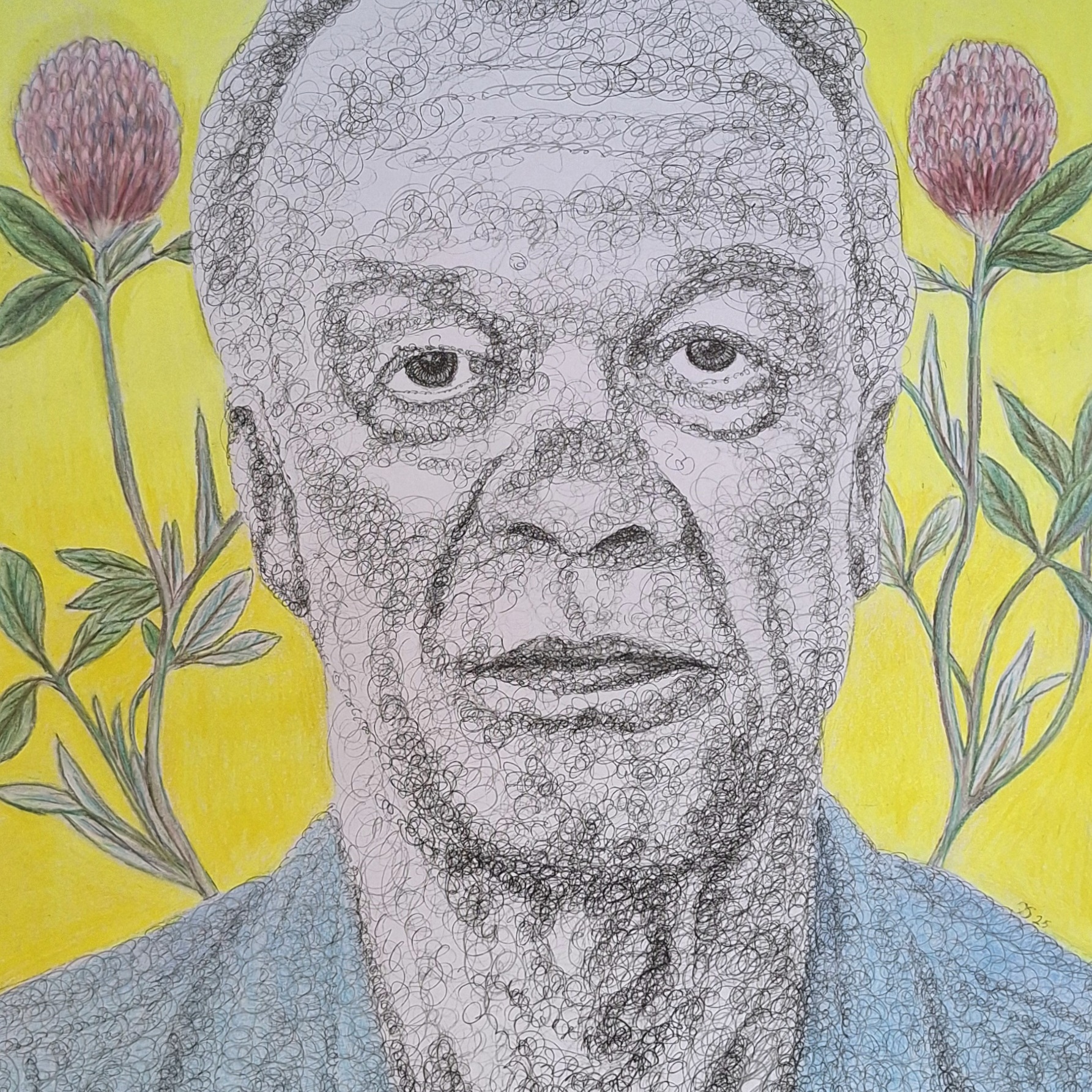 The Summer of Clovers, Ink and colored pencils, 50x35cm
