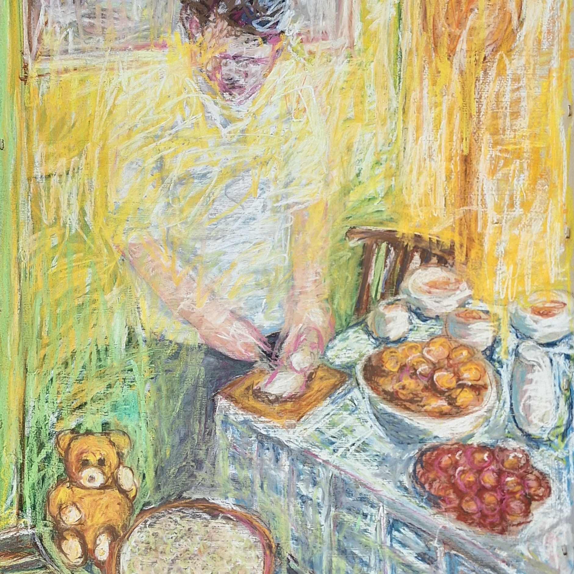 Crying, dry pastels on paper, 70x50cm