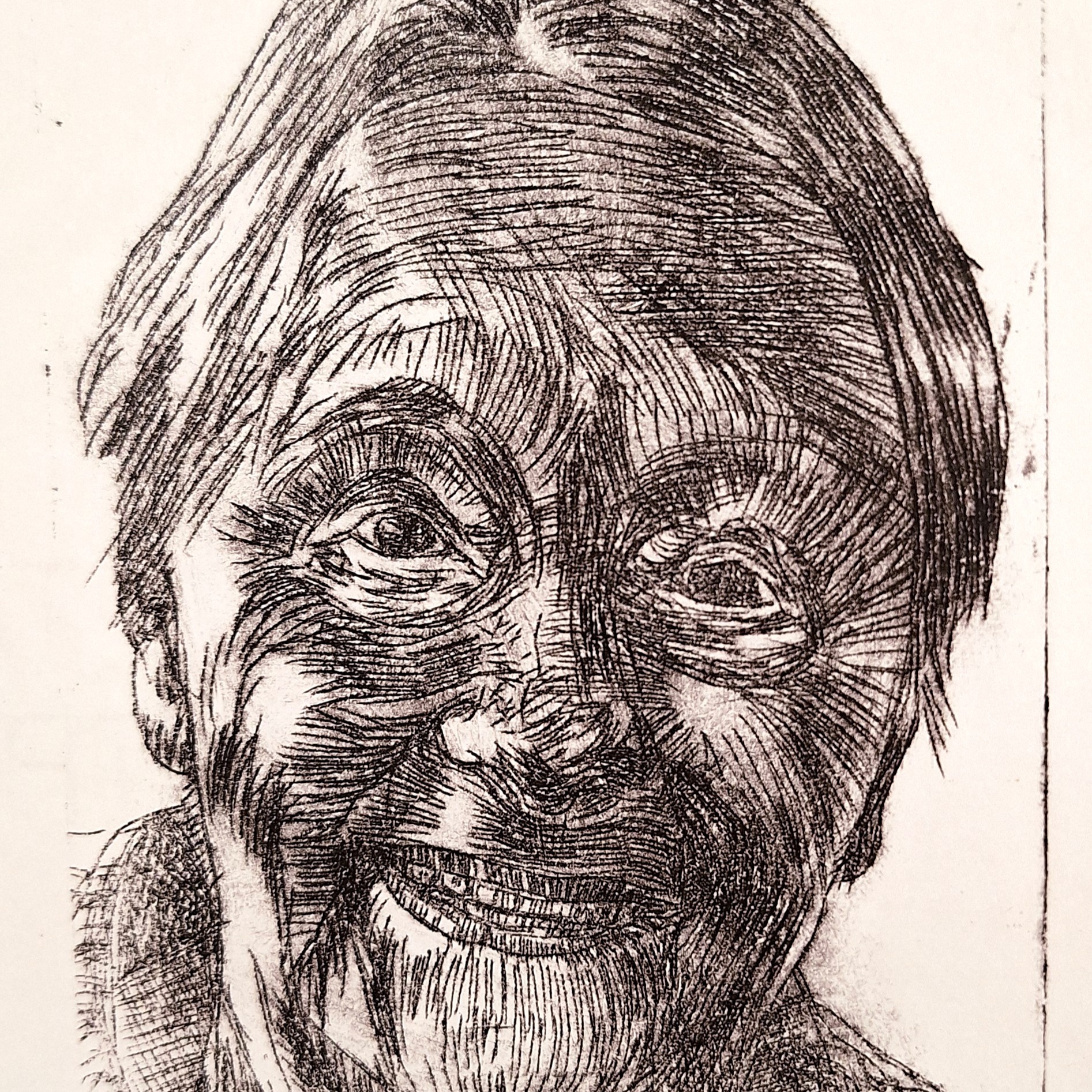 Mother, 2023, kuivaneula paperille, 14.5x10cm