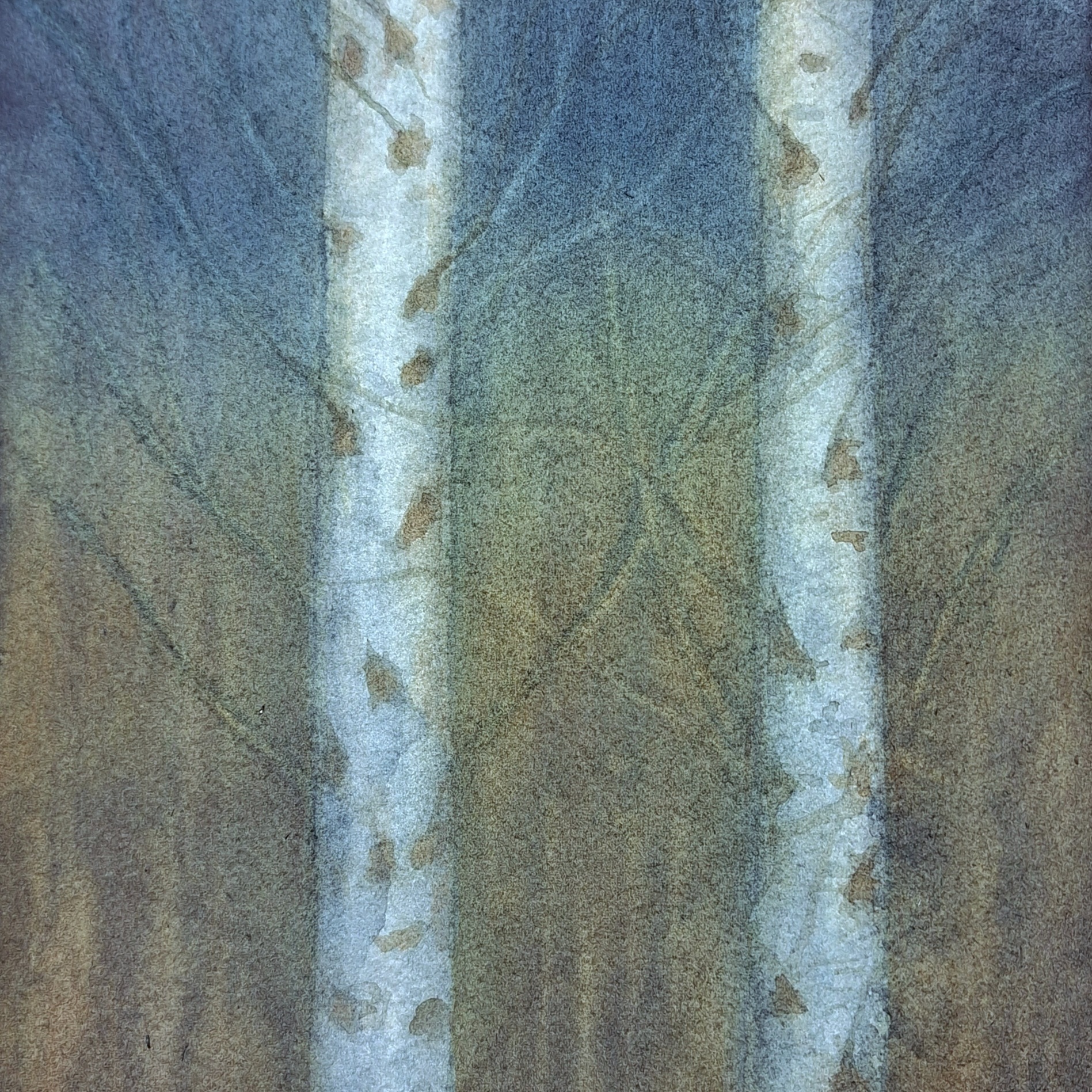 Ovi talveen, 39 x 21 cm, akvarelli.