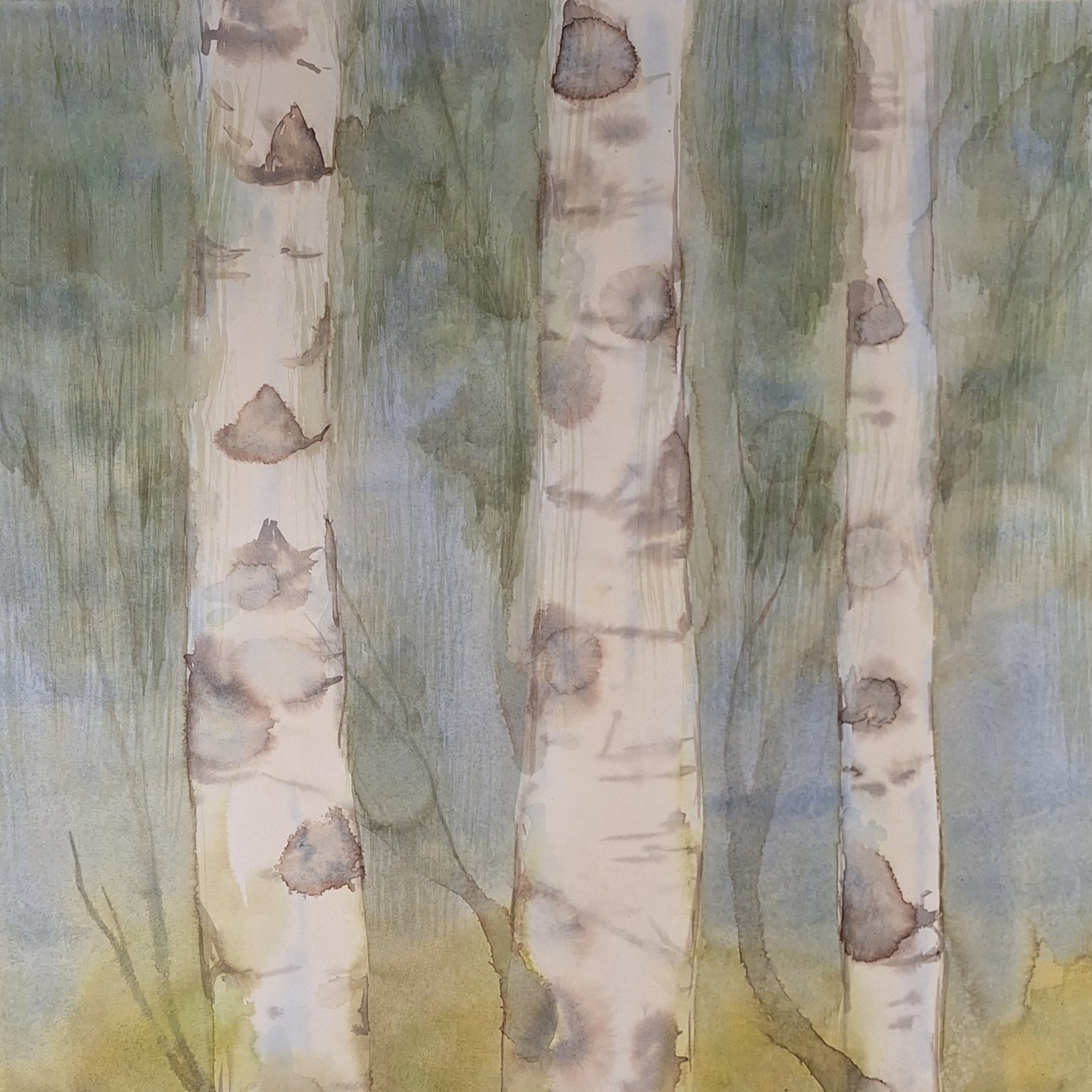 Kun kesä on menossaan, 109 x 70cm, akvarelli.