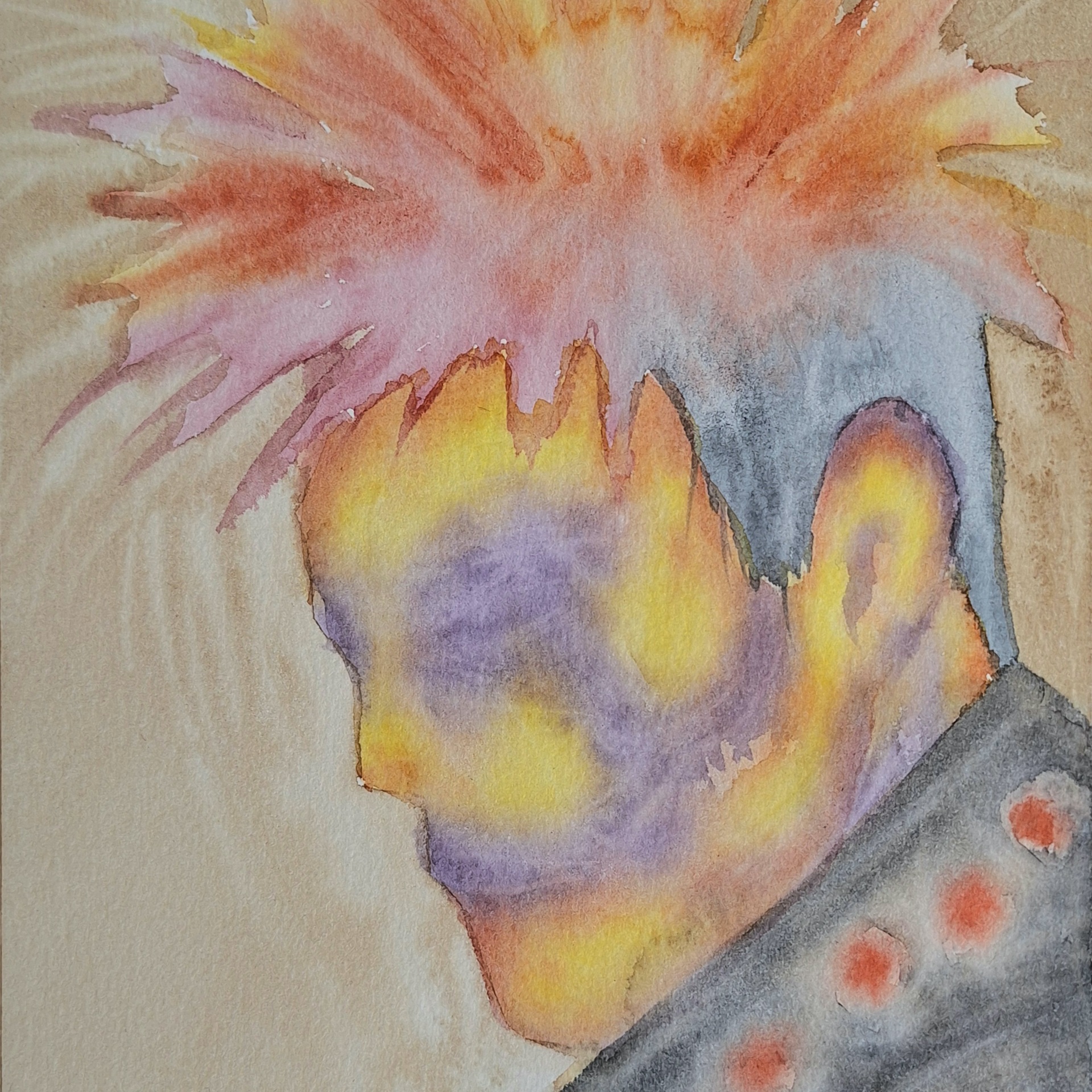 Red buttons, Water color, 29x21cm