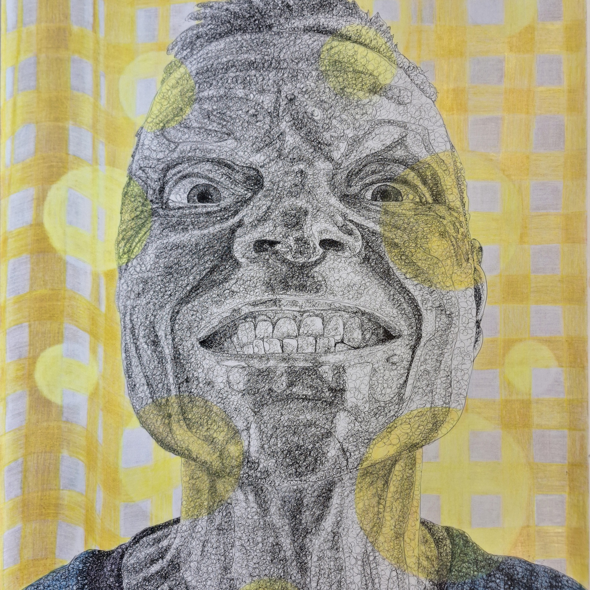 Jester in my mind, 104x72cm, ink and coloured pencils on paper.