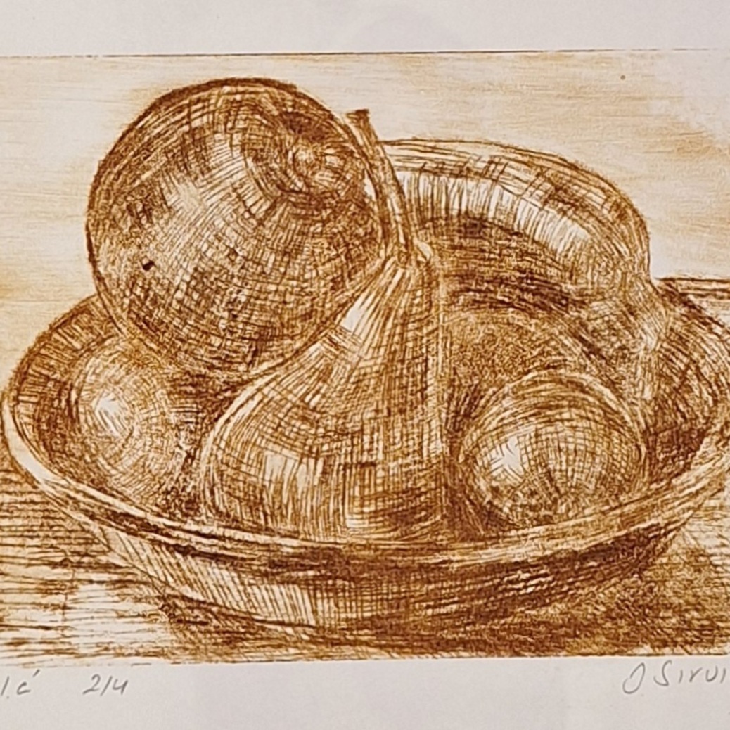 Fruits, 2023, kuivaneula paperille, 14x15cm