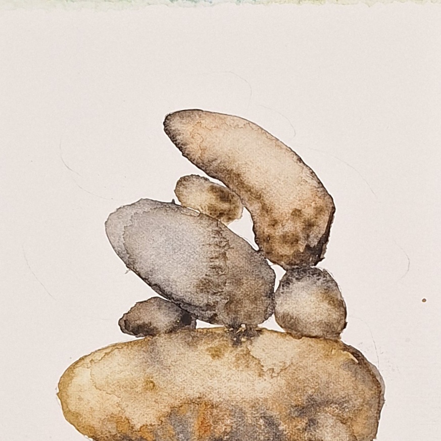 Päällekkäin, 15 x 14cm, akvarelli.